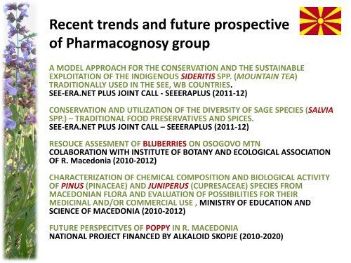 Important medicinal and aromatic plants in Southeast Europe and ...