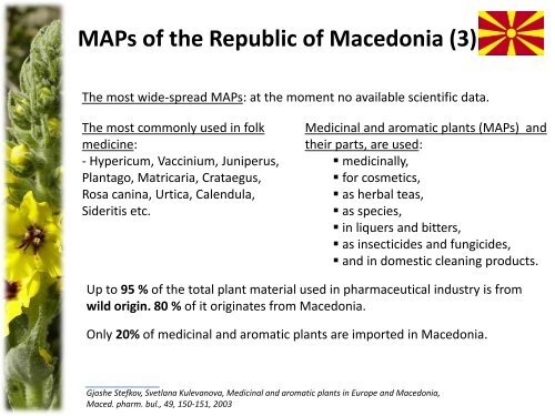 Important medicinal and aromatic plants in Southeast Europe and ...