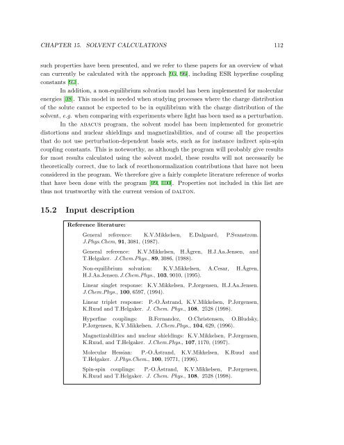 Hypertext Dalton 2.0 manual - Theoretical Chemistry, KTH