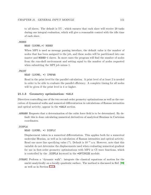 Hypertext Dalton 2.0 manual - Theoretical Chemistry, KTH