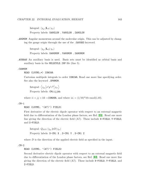 Hypertext Dalton 2.0 manual - Theoretical Chemistry, KTH