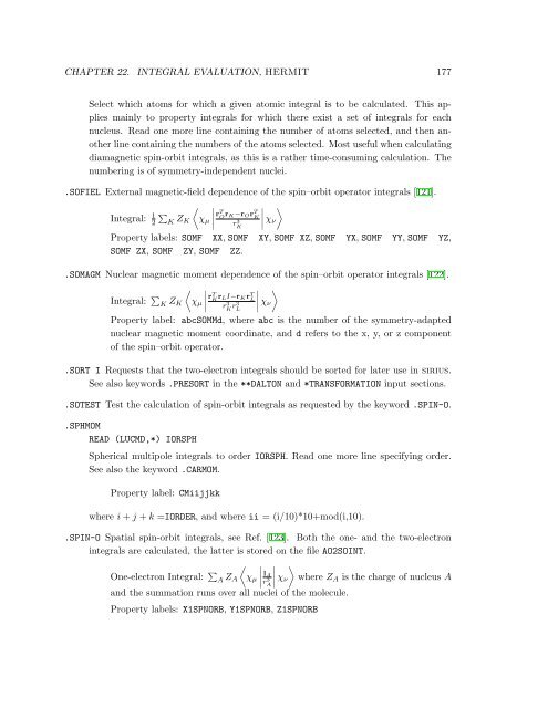 Hypertext Dalton 2.0 manual - Theoretical Chemistry, KTH