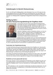 Wolfgang Rehn - Orgelbau Kuhn AG