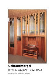 Gebrauchtorgel II/P/14, Baujahr 1962/1993 - Orgelbau Kuhn AG