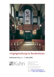 Tagungsprogramm - Orgelbau Kuhn AG