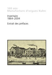 Inventaire Manufact. d'orgues Kuhn (extrait) - Orgelbau Kuhn AG