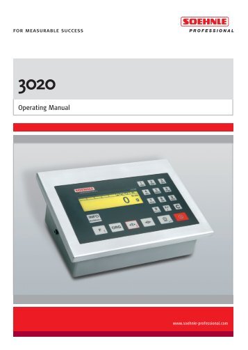 Operating Manual - Soehnle Professional