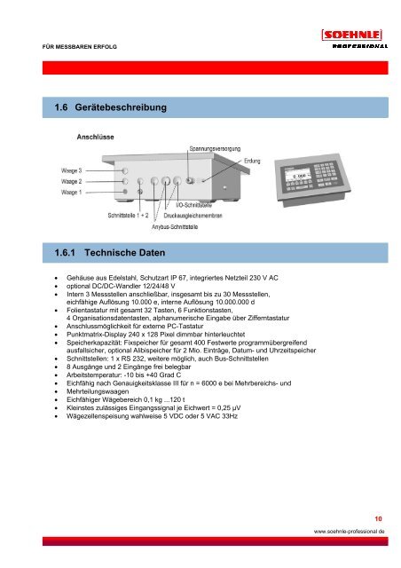 FÃR MESSBAREN ERFOLG www.soehnle-professional de