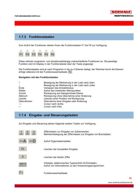 FÃR MESSBAREN ERFOLG www.soehnle-professional de