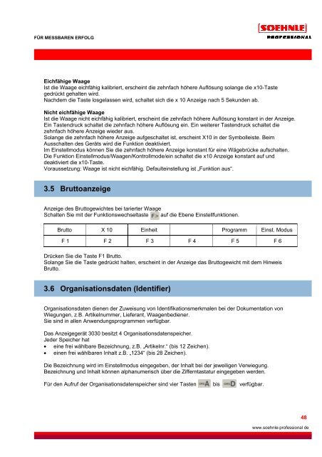 FÃR MESSBAREN ERFOLG www.soehnle-professional de