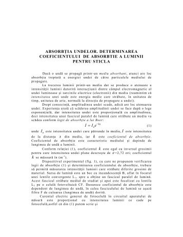 ABSORBTIA UNDELOR. DETERMINAREA COEFICIENTULUI DE ...