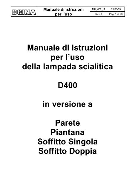 Manuale di istruzioni per l'uso della lampada ... - Doctorshop.it