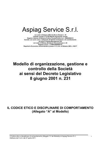 Codice etico e disciplinare di comportamento - Despar