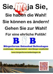 Ostseebad Boltenhagen, Kommunalwahl 2014, BfB Bürgerforum zur Wahl am 25. Mai 2014