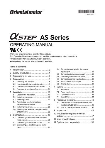 pdf manual - Oriental Motor
