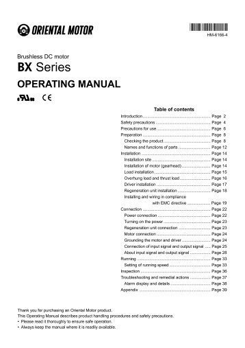 BX Series - Oriental Motor