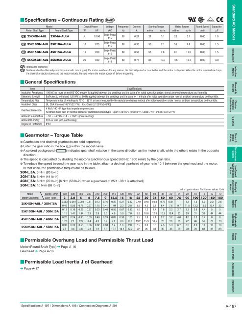 Synchronous Motors - Oriental Motor