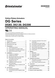 Hollow Rotary Actuators DG Series DG85,DG130 ... - Oriental Motor