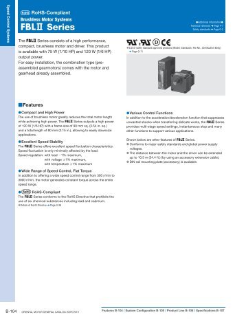 FBL II Series - Oriental Motor