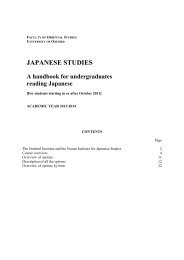 JAPANESE AT OXFORD - Faculty of Oriental Studies - University of ...