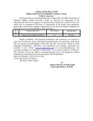 Terms of Reference of - Directorate of Fisheries