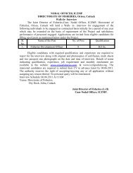 Terms of Reference of - Directorate of Fisheries