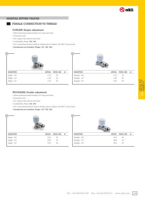 General Catalogue Valves for radiators 2013_ENG - Orkli