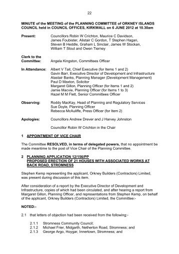 Planning Committee - 6 June 2012 - Orkney Islands Council