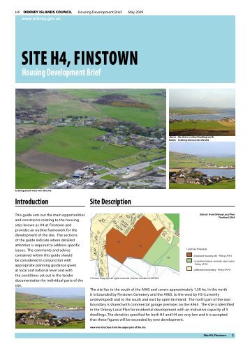 Housing Development Brief Site H4, Finstown - Orkney Islands ...