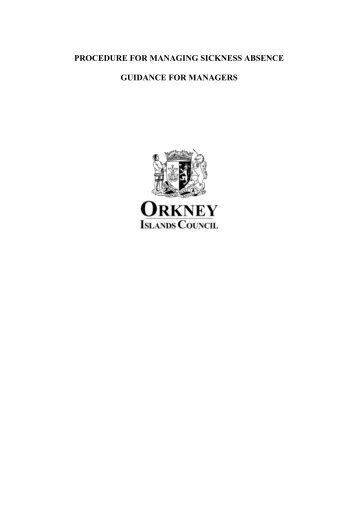 Managing Sickness Absence Procedure - Orkney Islands Council