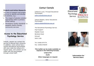 Educational Psychology Service Leaflet