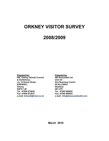 Orkney Visitor Survey 2009 Final Report - Orkney Islands Council