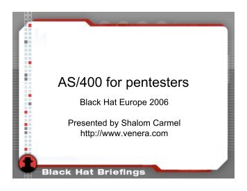 AS/400 for pentesters - Black Hat