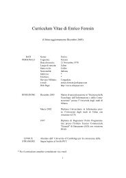 Curriculum Vitae di Enrico Feresin - orkspace.net