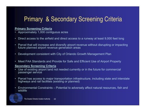 Orlando International Airport East Airfield Development Area Draft ...