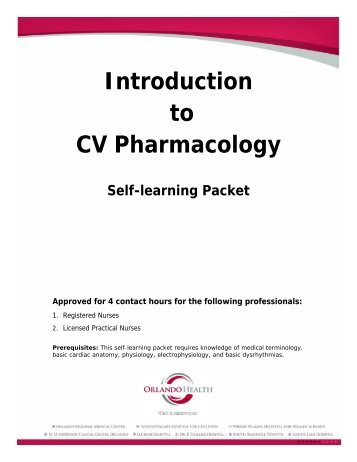 Introduction to CV Pharmacology - Orlando Health