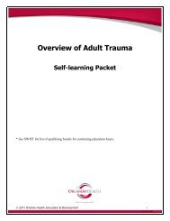 Overview of Adult Trauma - Orlando Health