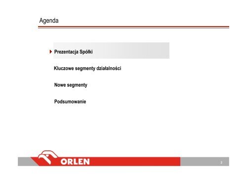 Grupa PKN ORLEN – prezentacja Spółki