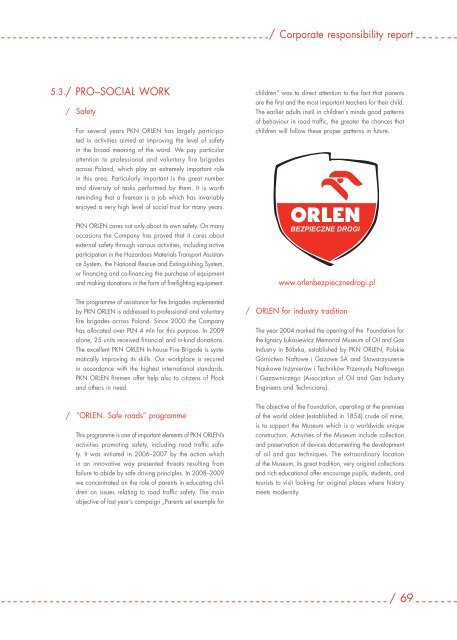 Corporate responsibility report / Responsible brand - PKN Orlen