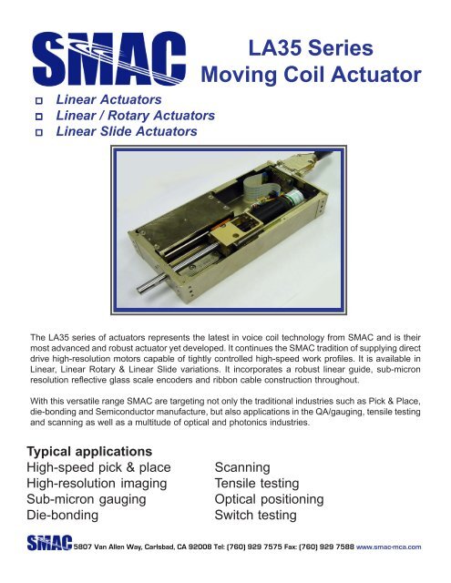 LA35 series linear actuator - ORLIN Technologies Ltd