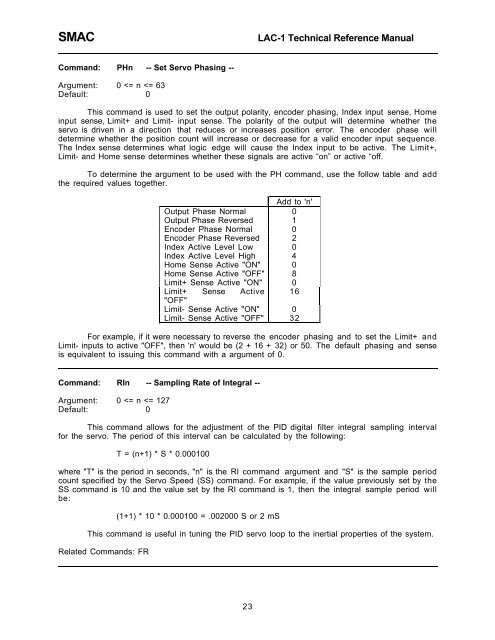 LAC-1 single axis controller manual