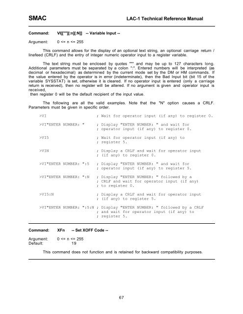 LAC-1 single axis controller manual