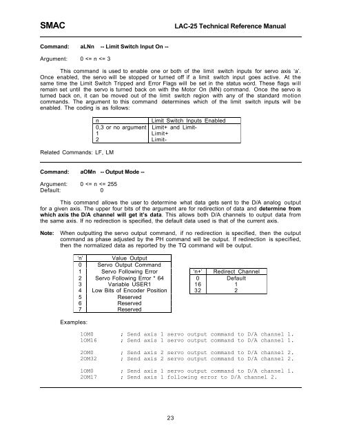 LAC-25 dual axis controller manual (346kB PDF).