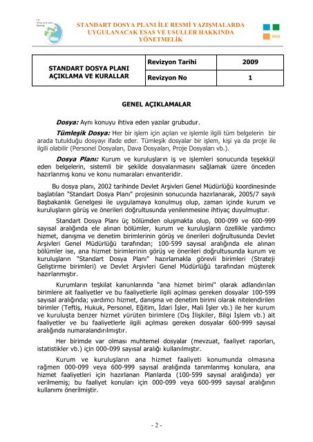 saklama sÃ¼reli standart dosya planÄ± ile resmi yazÄ±Åmalarda ...