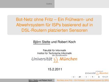 Bot-Netz ohne Fritz – Ein Frühwarn- und ... - DFN-CERT