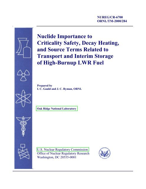 nureg/cr-6700 - Oak Ridge National Laboratory