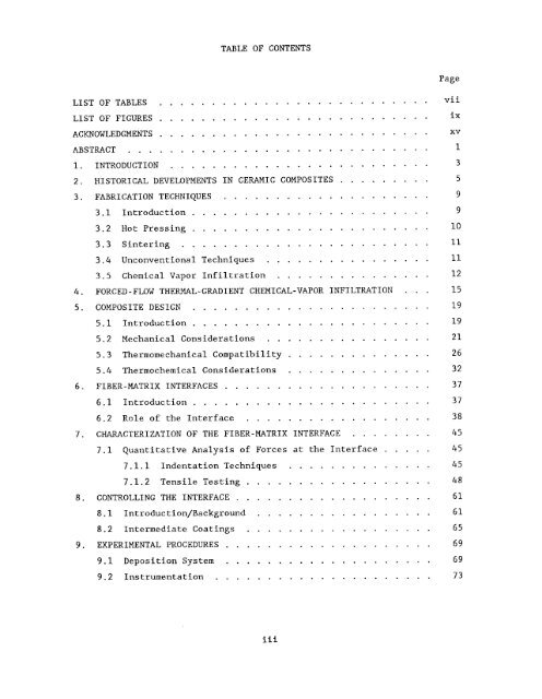 Characterization and control of the fiber-matrix interface in ceramic ...