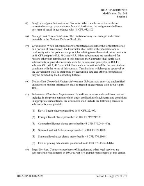 part ii - contract clauses