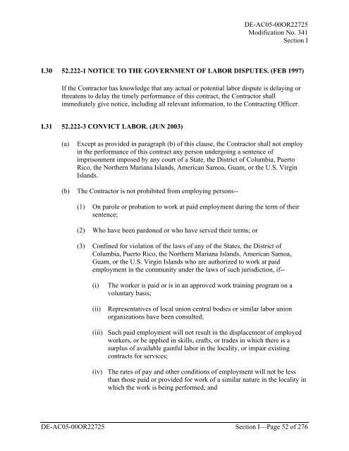 part ii - contract clauses