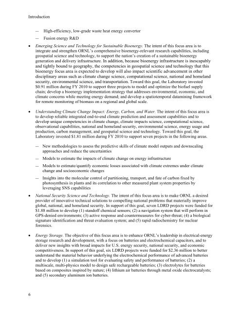 FY2010 - Oak Ridge National Laboratory